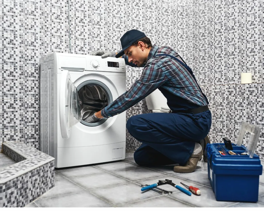 appliance technician fixes washing machine leak in durban