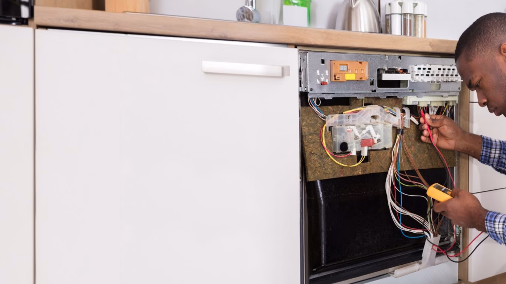 Repairing a dishwasher with poor drainage at a Hillcrest residence.