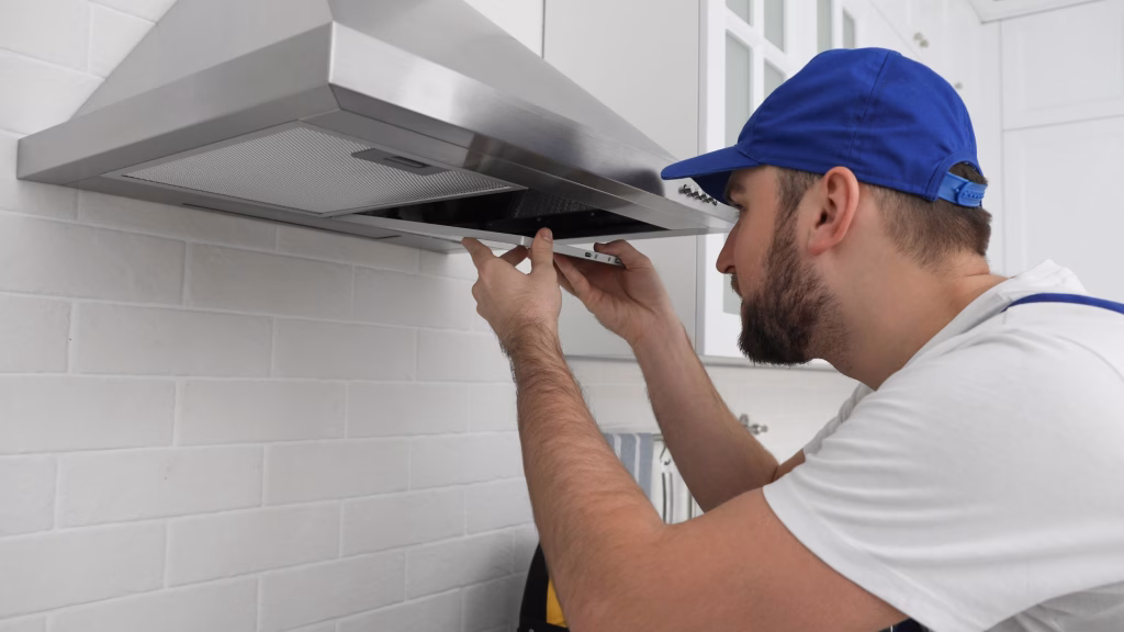 Technician repairing a household appliance in a Pinetown home.