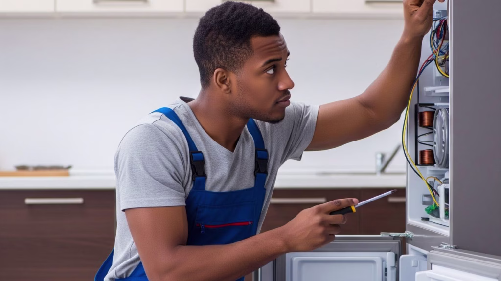 Expert Samsung refrigerator repairs in Ballito, showcasing an on-site service