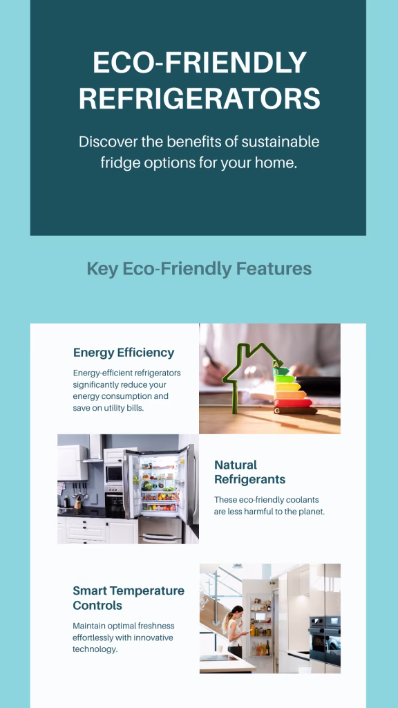 Infographic comparing energy-efficient fridges and cooling units, including tips for homeowners in Amanzimtoti
