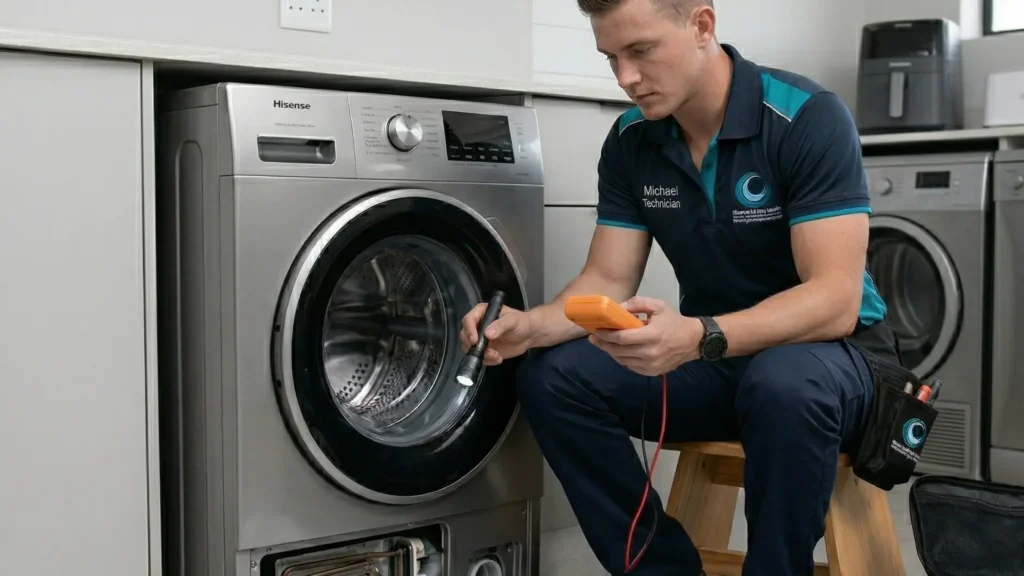 technician from our hisense repairs centre in durban fixes top loader