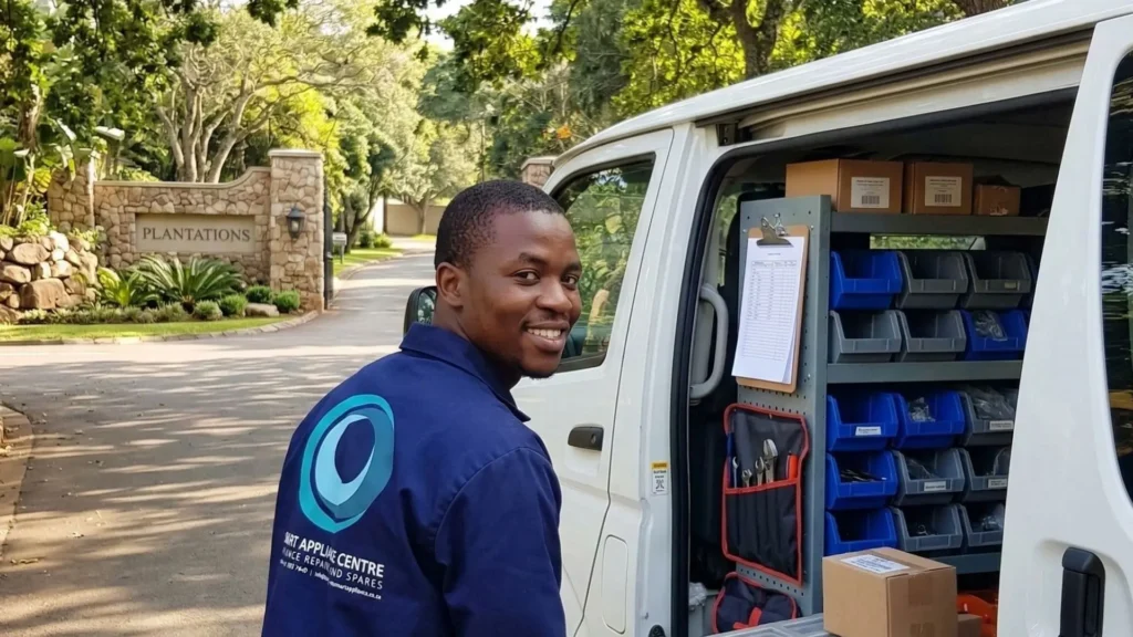 technician arrives in hillcrest to repair washing machine with oem parts