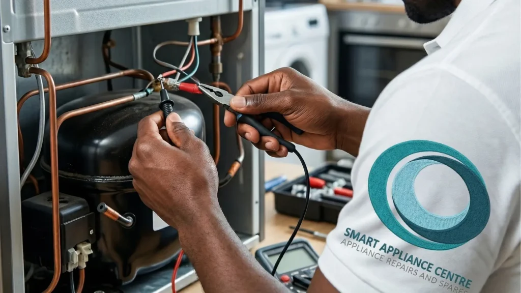 Expert appliance specialist providing on-site fridge repairs in Durban for a domestic unit