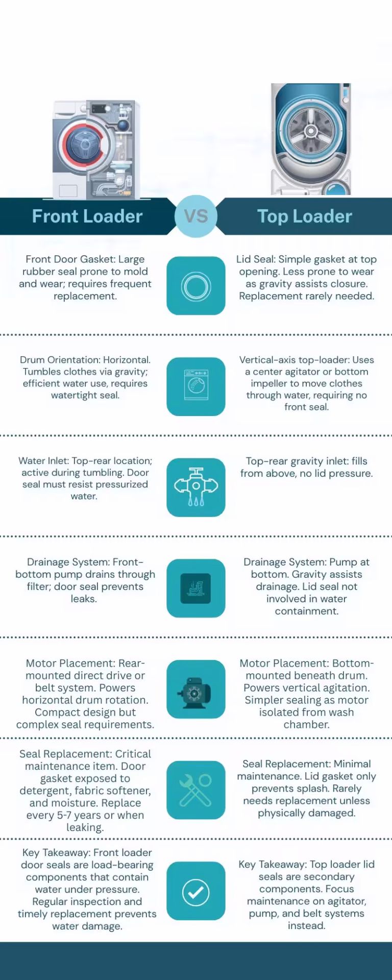 front load vs top load repairs