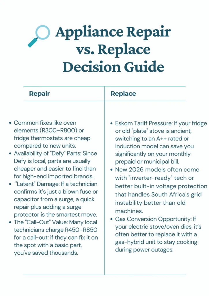 diagram repair vs replace Durban North