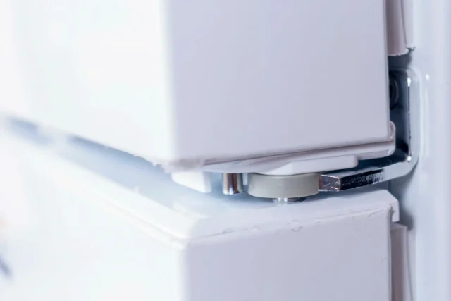 Image of an LG fridge door that is open. The door is not properly aligned with the fridge, and there is a gap between the door and the fridge. - We offer repairs in durban